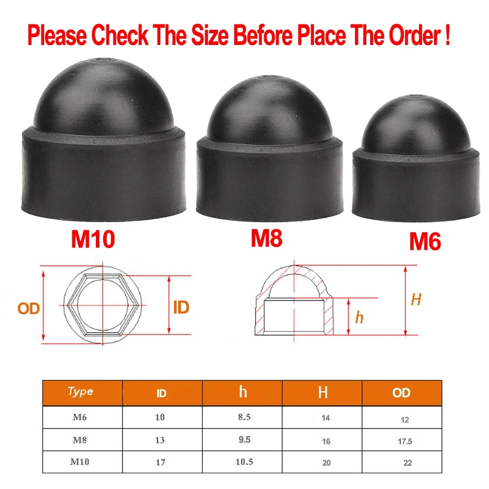 M6 M8 Bolt Nut Dome Protection Caps Covers Exposed Hexagon Plastic Door Front Rear Auto Screw Protection Parts For Fiat Ford KIA