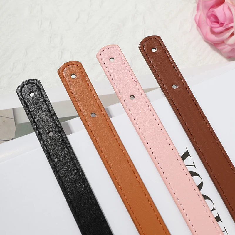 2Pcs PU Leather Handbag Handle DIY All-match Shoulder Bag Strap Replacement Handle For Handbag With Rivet Solid Bag Accessories