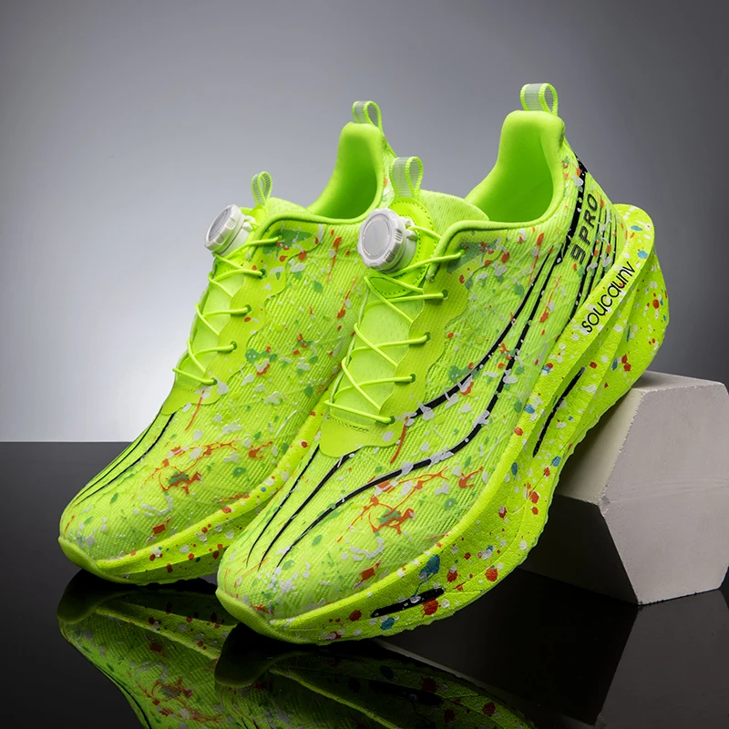 Hommes chaussures de course loisirs baskets respirant marche confortable Noctilucent décontracté Jogging lame mode à lacets marque en plein air