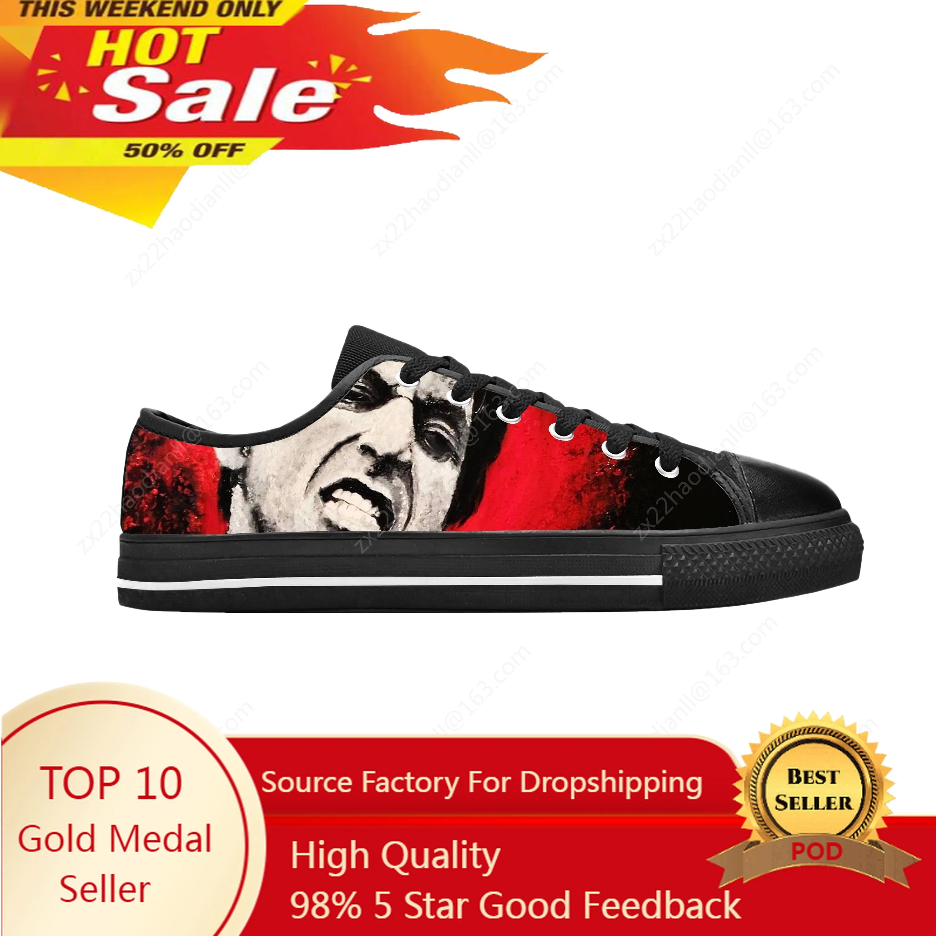 

Movie Scarface Tony Montana Al Pacino Cool Fashion Casual Cloth Shoes Low Top Comfortable Breathable 3D Print Men Women Sneakers