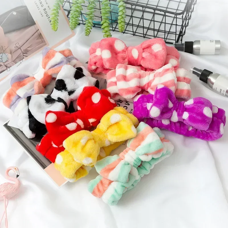 Women Makeup Coral Fleece Headband Wash Face Soft Hair Holder Elastic Top Knot Hairbands Girl Headwear Hair Accessories