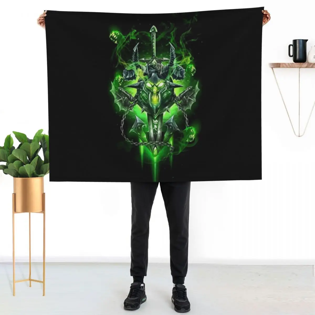 

Unholy Death Knight Design Throw Blanket Warm Accent Blanket for Living Room Decoration