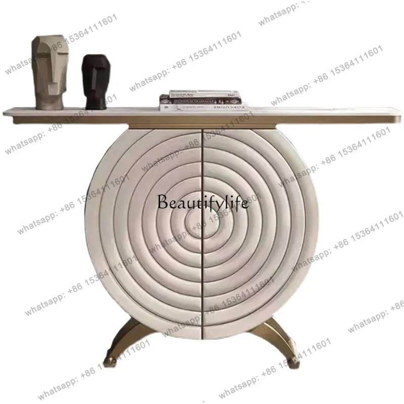 X4 --*Light luxury rock slab high-end entrance cabinet enters the door living room creative decoration cabinet