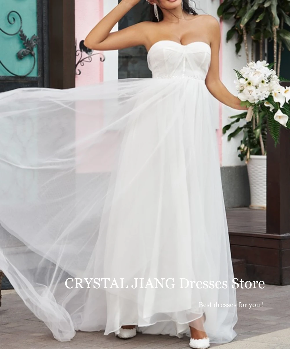 Elegant Long Wedding Dresses Sweetheart Tulle Wedding Dresses Natural Waist Sleeveless A Line Floor Length свадебное платье