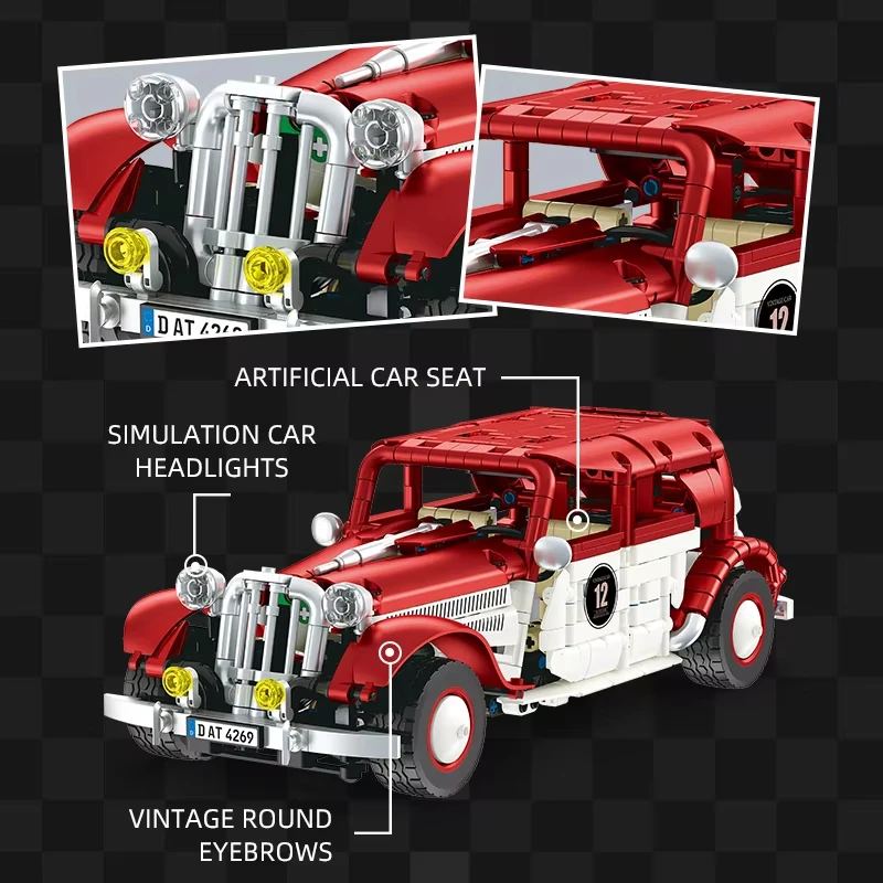 2025 NEW RC/APP Technical Brick Vintage Cars Classics Model Building Block Assembling Toys for Boys Birthday Christmas Gifts Set