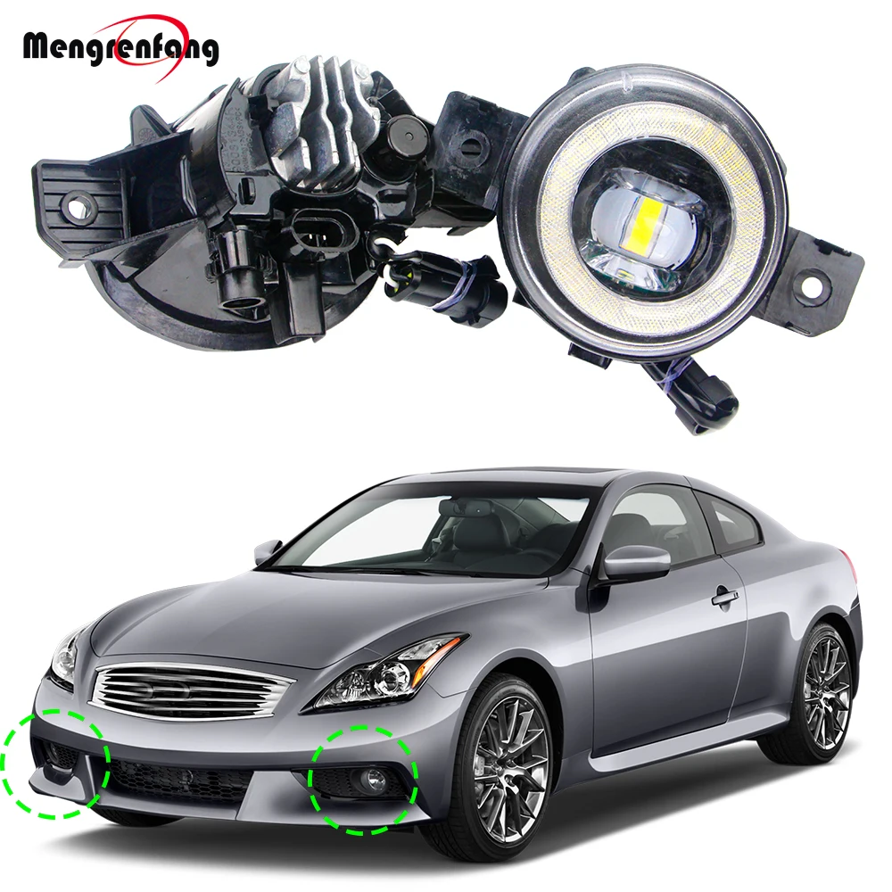 1 Pair 30W LED Fog Light Angel Eye DRL H11 Car Right + Left Fog Lamp Daylight 8000LM 12V For Infiniti G37 2010 2011 2012 2013