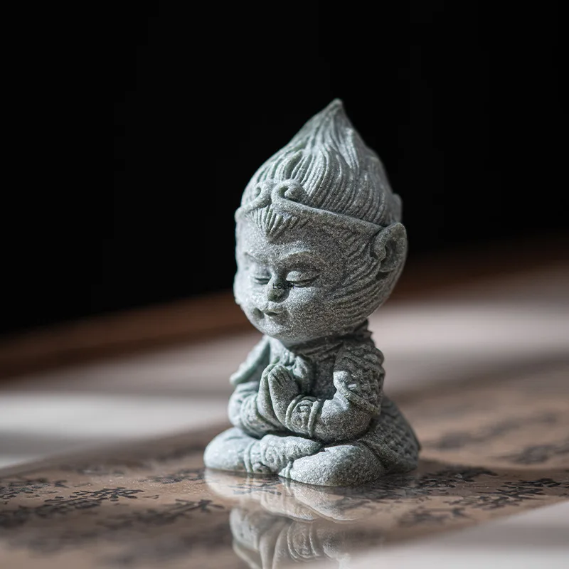 

National Trend Green Sandstone Small Ornament Home Desktop Decoration Tea Table Tea Tray Decoration Paperweight Cover Pen Holder