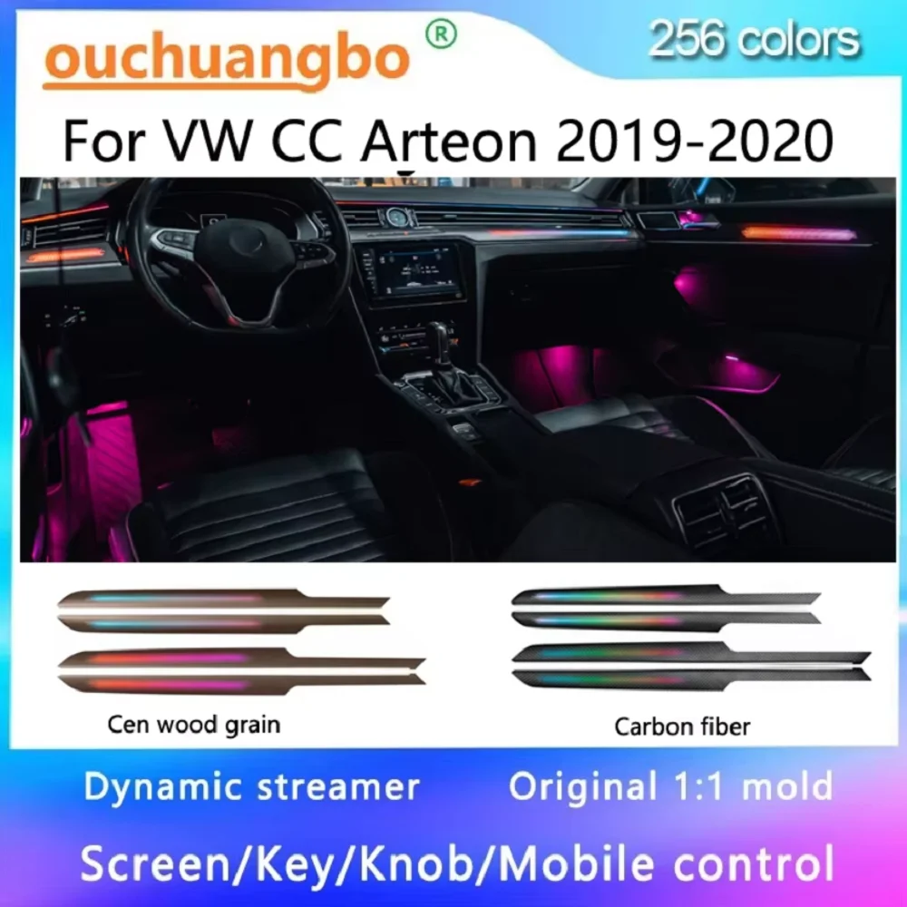 

ouchuangbo Светодиодный декоративный светильник для VW Passat B8 CC Arteon подсветка Экологическая лампа Комплект внутреннего окружающего освещения