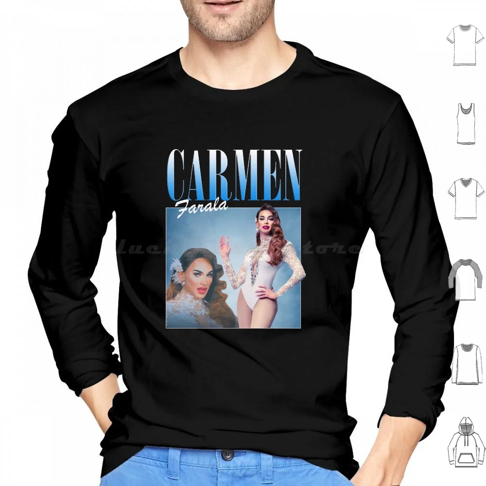 Carmen Farala Vintage Retro 90S Hoodies Long Sleeve Carmen Farala Carmenfarala Vintage Retro 90S Drag Race Rupaul Drag