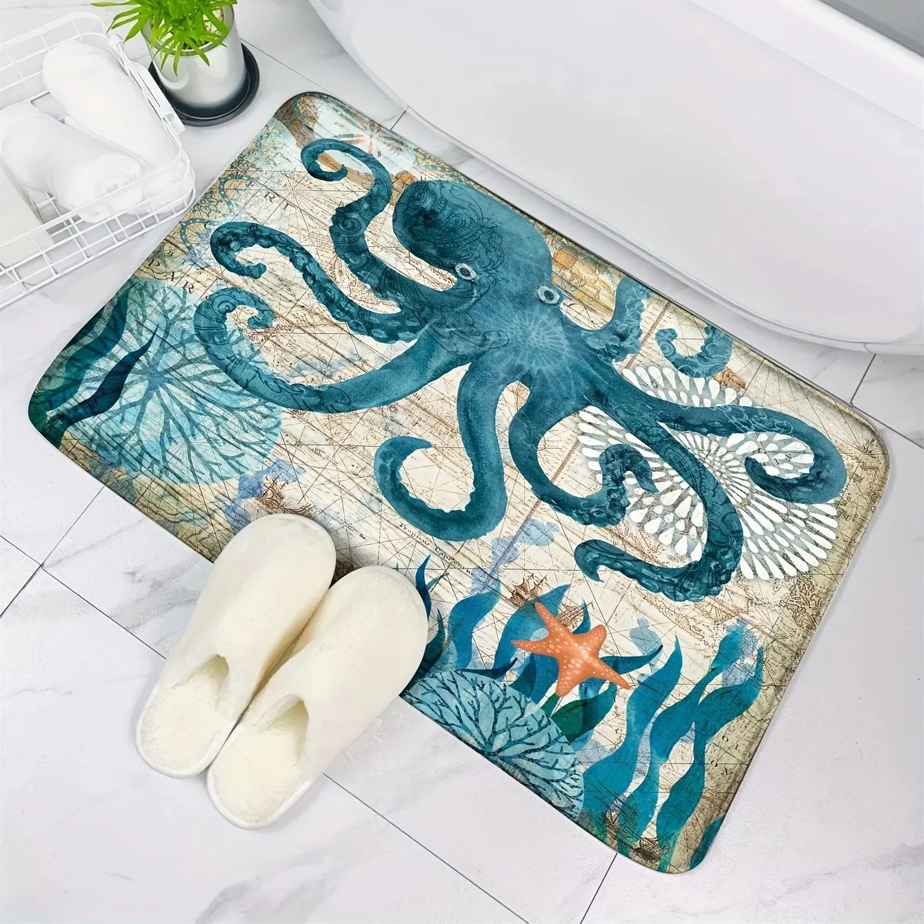 Retro Turtle Pattern Door Front Mat Decoration Home Bathroom Floor Mat