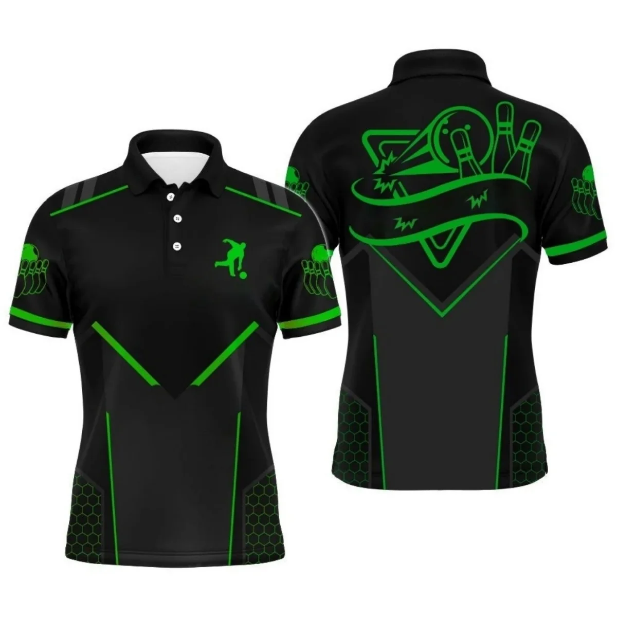 Fashion Men's Sport Casual Polo Shirt Pattern Digital Print Customizable Bowling Short Sleeve Tee Tops Billiards Shirt Jersey
