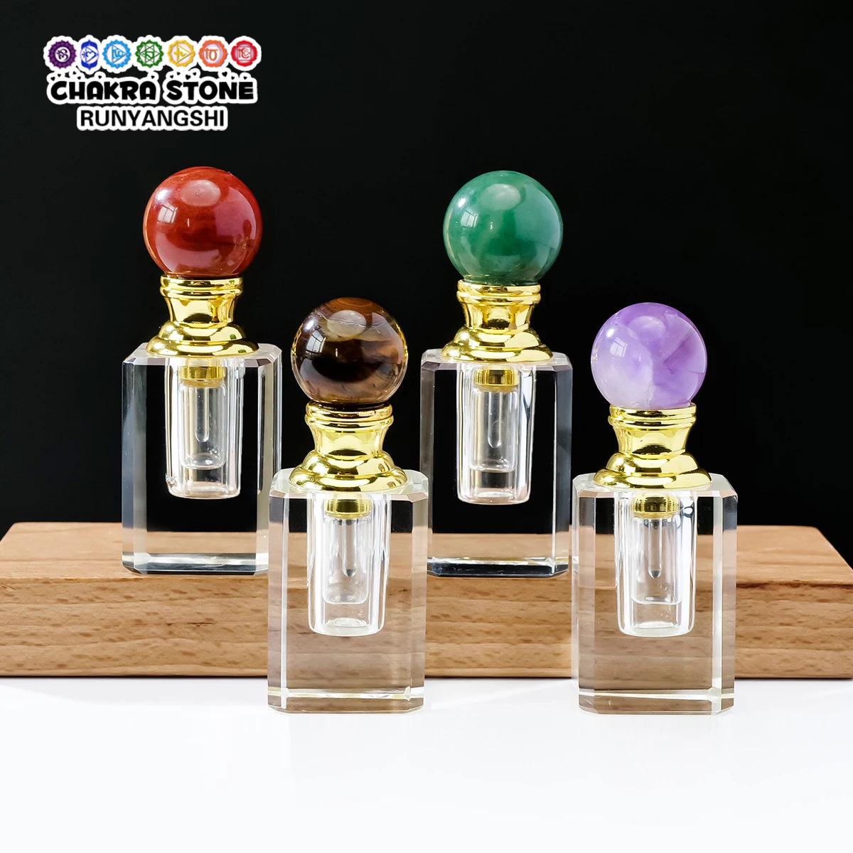 1pc Natural Crystal Ball Aroma Oil Bottle, Luxury Dropper Perfume Dispensing Bottle, Crystal Craft, Home Decor & Festival Gift