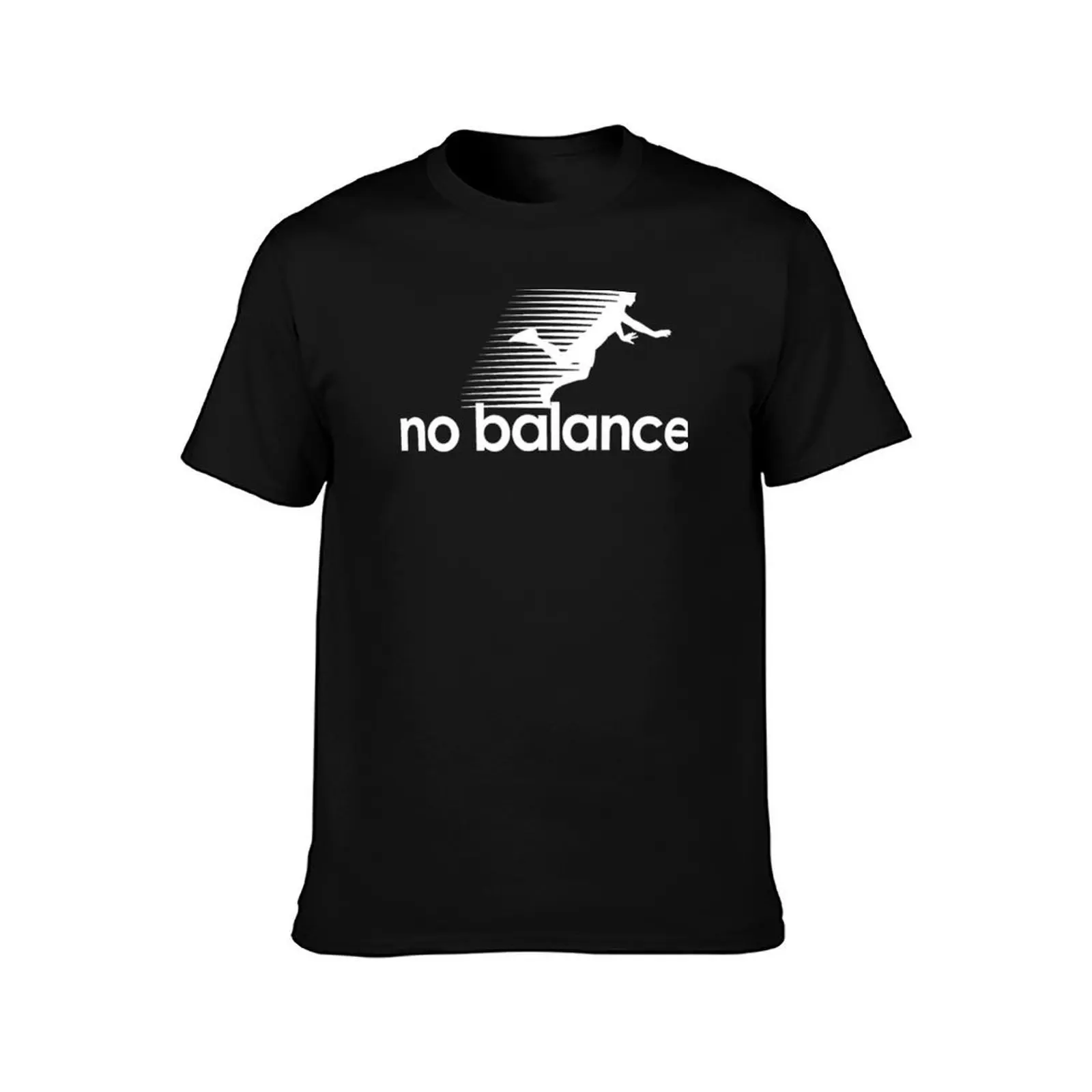 No Balance white logo T-Shirt, Summer Casual Cotton Tee, Oversized Streetwear Tops, Vintage Graphic Print, Unisex Men Women