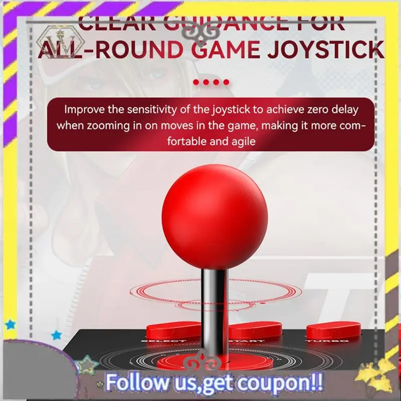 

New Y02 Fighting Game Joystick With Stretchable Bracket Games Console 3-Mode Connection Macro/TURBO Function Black Durable