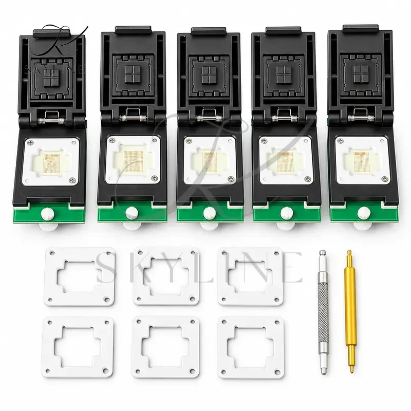 5 In 1 Adapter Kit IC Socket With Dual Head Probe For T76 Programmer Support BGA100 BGA153 BGA169 BGA162 BGA221