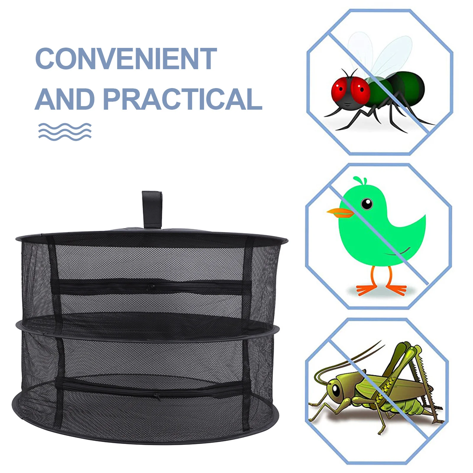 

1Set Foldable Herb Drying Rack Net Outdoor Hanging Mesh Large Breathable Zipper Storage Shelf Drying Rack Net Dryer