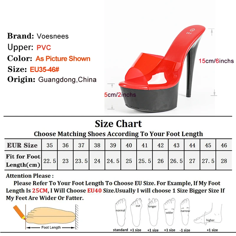15cm Black Red Match Women\'s Slippers Luxury 2024 Summer New Women\'s Shoes Fashion Open Toe Stiletto High Heel Platform Sandals