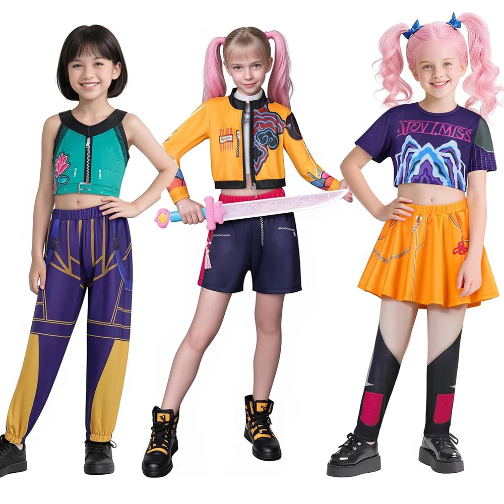 

Хэллоуин фильм K-Pop Mira Rumi Zoey охотники на демонов косплей костюм для девочек сценический 3D печатный узор одежда для ролевых игр