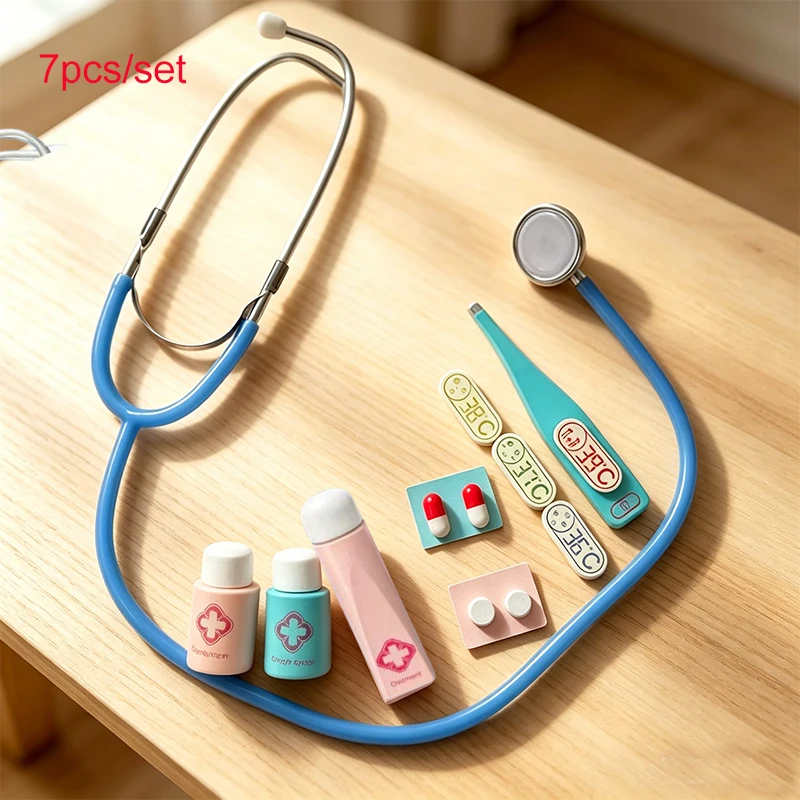 Kinder-Doktorspielzeug-Set aus Holz, Rollenspiel-Medizinkoffer, Simulation, Krankenschwester-Rollenspiel, Baby-Cosplay-Spielzeug für Jungen und Mädchen – Detail 3