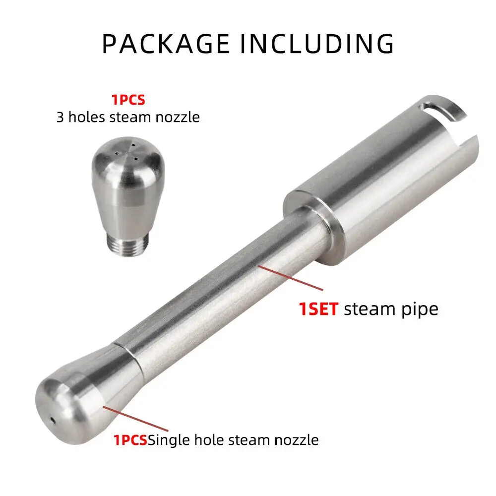 

Coffee Maker Steam Nozzle Steam Wand Nozzle Stainless Steel Multiple Holes Tip Milk Foam Spout Compatible with Delonghi EC685