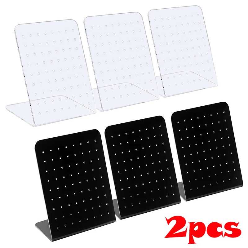 

2pcs 48/72Holes Portable Earrings Ear Studs Holder Plastic Jewelry Display Holders Earring Showcase Organizer Stand Storage Rack