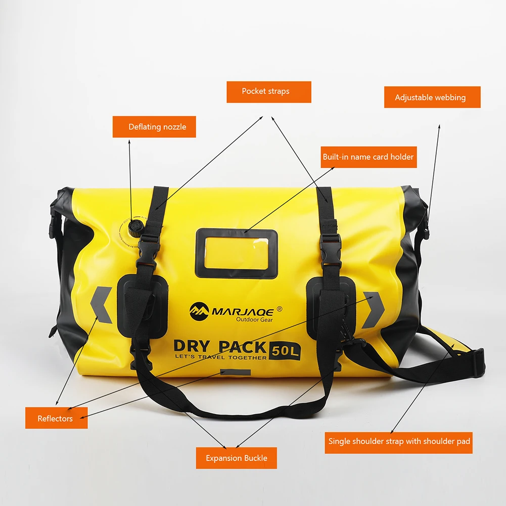 

Motorcycle Dry Bag 50L/80L Motorcycle Waterproof Tail Bag with Rope Straps Travel Outdoor Dry Luggage for Boating Riding Fishing