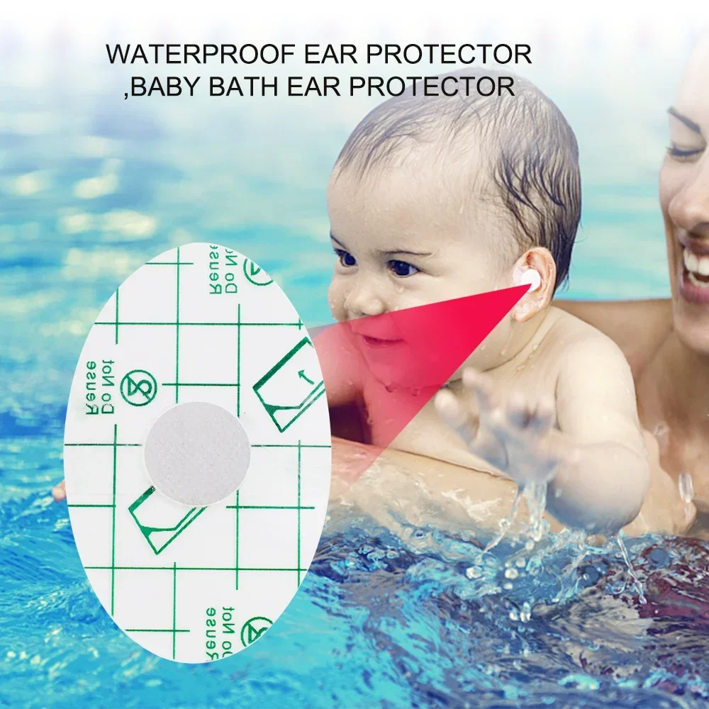 100/40/20Pcs Baby Shower Waterproof Ear Stickers Shield Earmuffs Anti-wear Heel Disposable Bath Swim Cover Protector Kids Adults