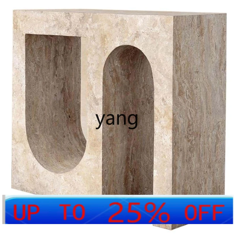LH Yellow Cave Stone Marble against the Wall Console Tables Creative Arch Decoration Narrow Table