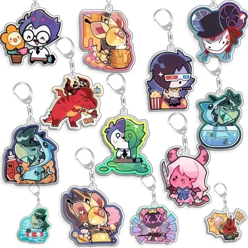 Blitzø Loona Stella Anime KeyChain ‌Octavia Moxxie Men Key Chain for Women Cartoon Q Version Kawaii Figure Acrylic Pendant Gift