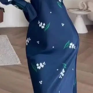 

Women's Elegant Dresses Temperament Commuting New Comfortable & Fashion Printed Flared Sleeve Slim Temperament Dress for Women