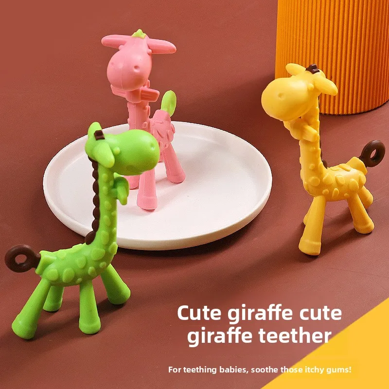 

Baby Giraffe Toothpaste Baby Deer Toy Bite Music Newborn Silicone Food Tooth Grinding Stick