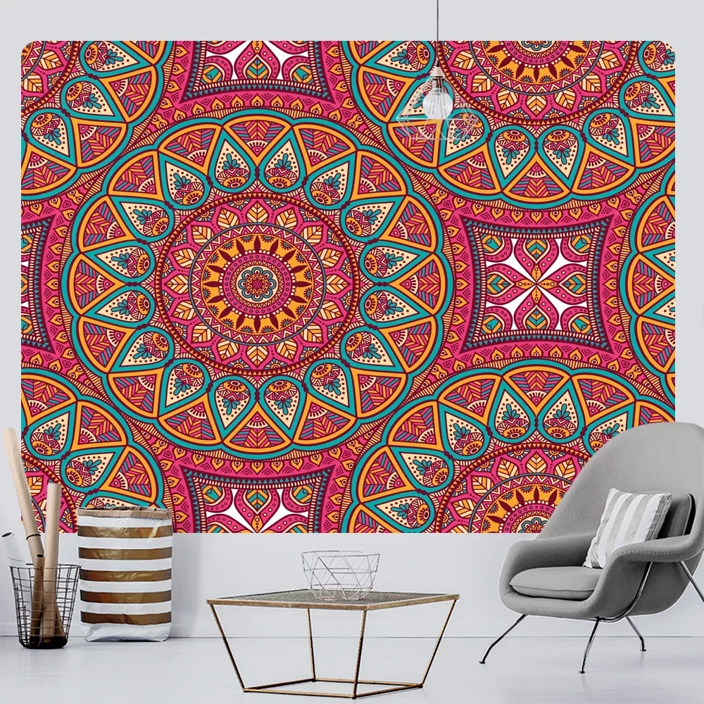 Indian Large Mandala Wall Hanging Tarot Psychedelic Scene Home Decor Tapestry Hippie Boho Room Wall Decor Beach Towel