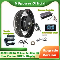 NBpower/QS205 150mm Dropout 50H 48-72v 5000W Brushless Hub Motor Electric Fat Bike Ebike Conversion Kit fit SUPER73