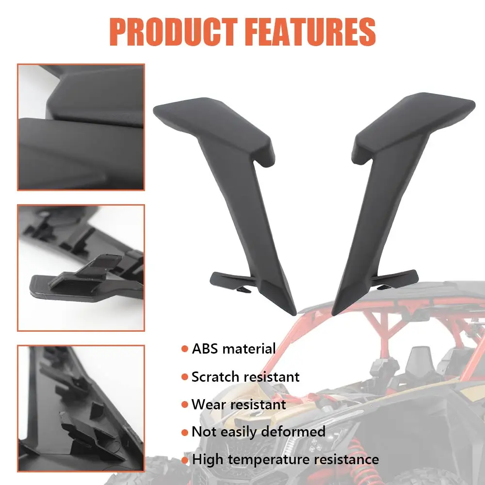 2 Buah Aksesori UTV Penutup Lampu Depan Trim Pelindung Plastik ABS Hitam Cocok untuk Can-am Maverick X3 Max Turbo R XDS 2017-2023