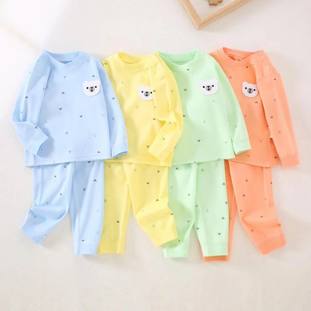 Baby Boy Outfit 100% Cotton Long Sleeve Tops + Pants Two Pieces Spring Autumn Infant Clothing Casual Baby Girl Clothes Set