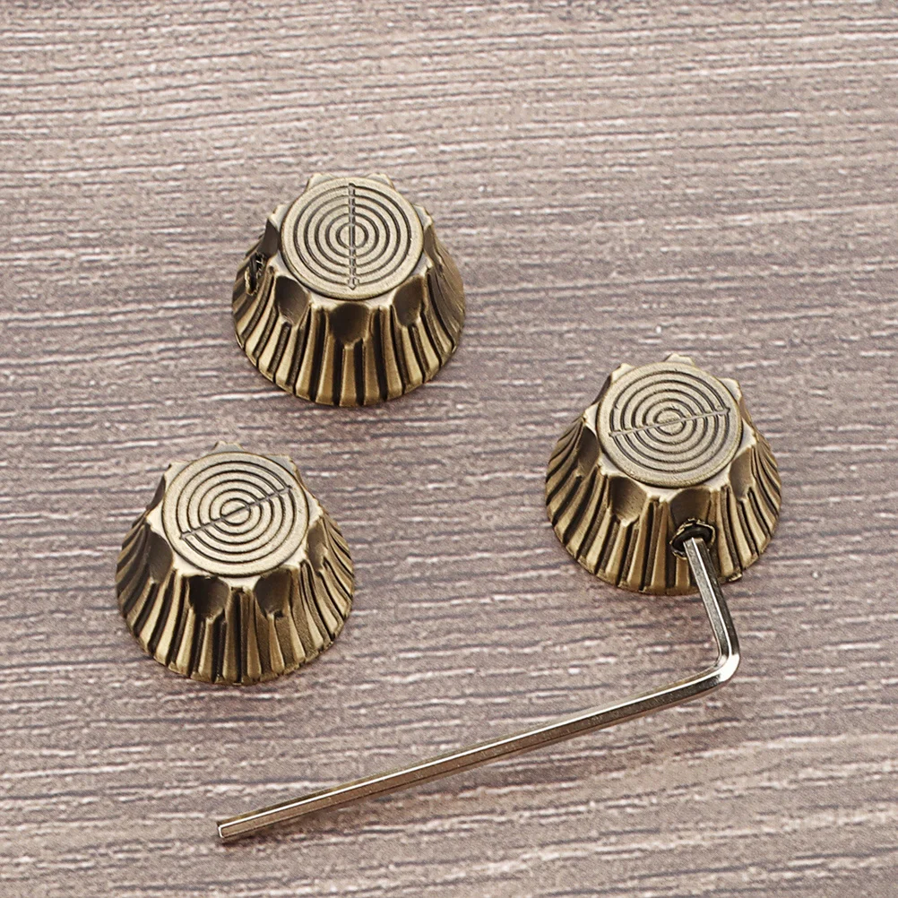

4Pcs Sunflower Metal Guitar Knobs Volume Tone Control Precision Adjustment for Electric Guitars Golden Guitar Knob
