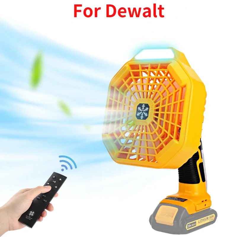 Portable Vertical Fan For Makita/Dewalt/Bosch/Milwaukee/Ryobi/BlackDecker/Craftsman 14.4-18V Battery USB With Light Camping Fan