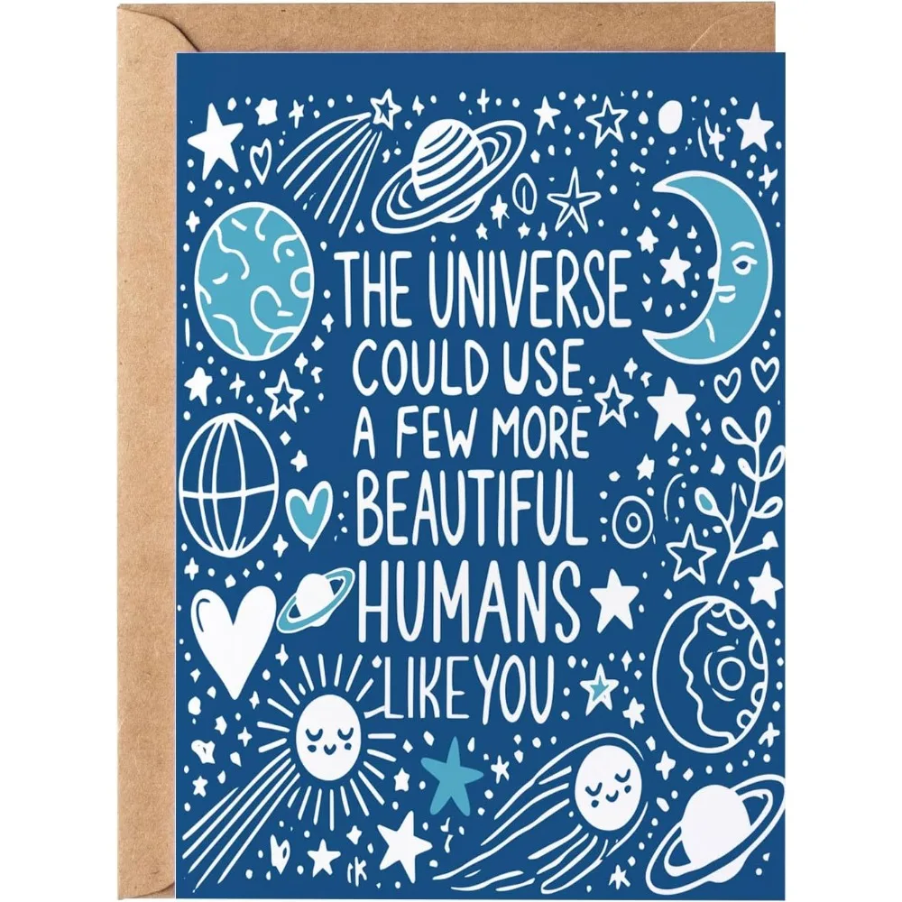 

Could Use a Few More Beautiful Humans Like You Greeting Card - Thoughtful Moon and Stars Just Because Birthday Gift