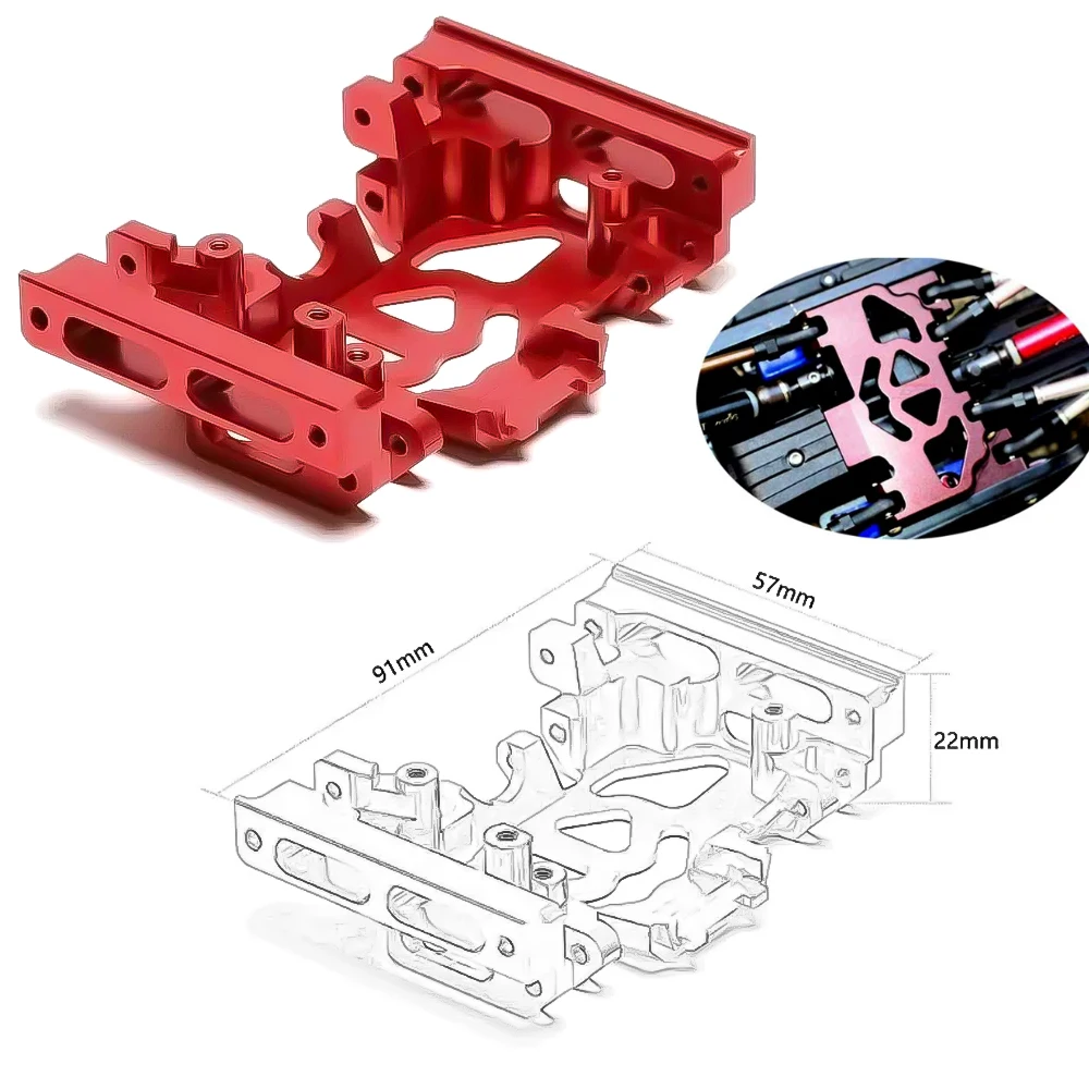 Aluminum TRX4 Gearbox Mount Base Chassis Skid Plate for 1/10 RC Crawler Car TRX-4 Defender Bronco Blazer G500 Upgrade