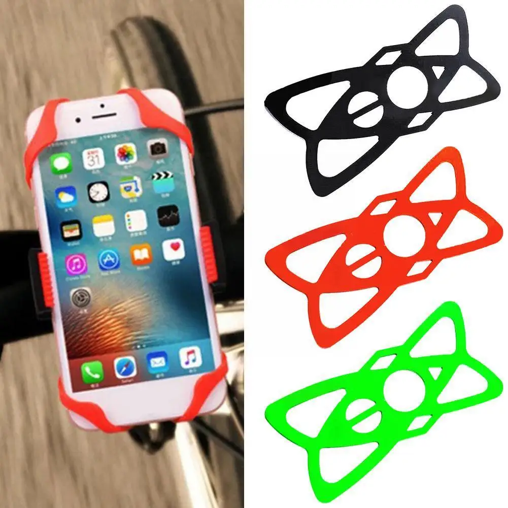 1Pcs Bike Motorcycle Phone Mount Tether X Web Grip Cell Holder Elastic Security Rubber Strap Band Universal Silicone Phone Z6C0