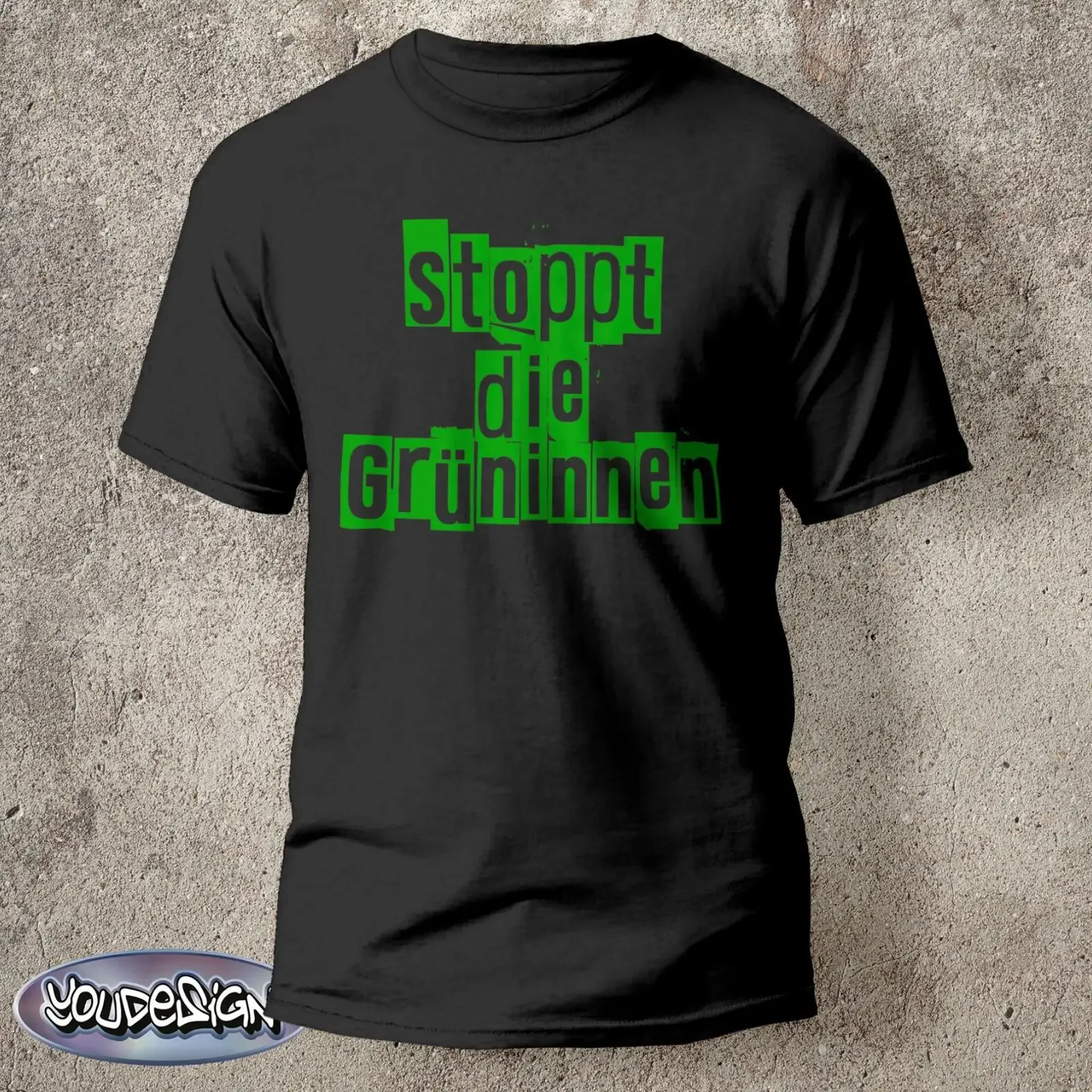 Stopp Grün T Shirt Anti Demo Ampel Widerstand Politik Gegen Grüne S 5XL vintage Washed streetwear homme Versatile Unisex Soft