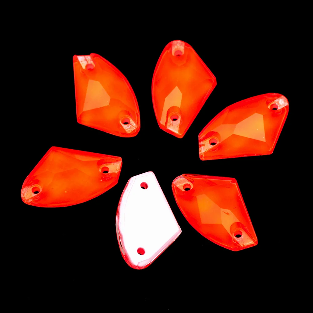 Pubrilex Elektrische Orange Aufnähbare Strasssteine, Flache Glas-Fluoreszenz-Kristalle zum Nähen für Kleidungsstücke und Accessoires – Detail 6