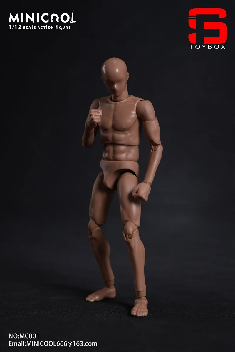 MINI COOL MC001-006 1/12 Male Super Flexible Joint Body 6'' Male Soldier Suntan Black Action Figure Full Set Articulated Body