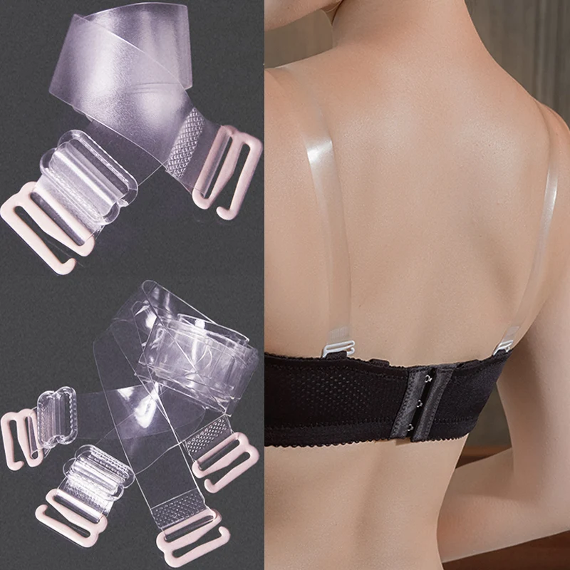 10Pairs Metal Buckle Bra Straps Belt Women Transparent Silicone Bras Shoulder Strap Adjustable Invisible Intimates Accessories