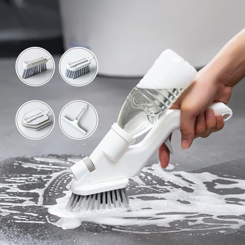 

Cleaning Brush Set Multi-functional Water Spray Tile Slot Cleaning Tools Bathroom Home Glass Brush Detachable Sponge Glass Wiper