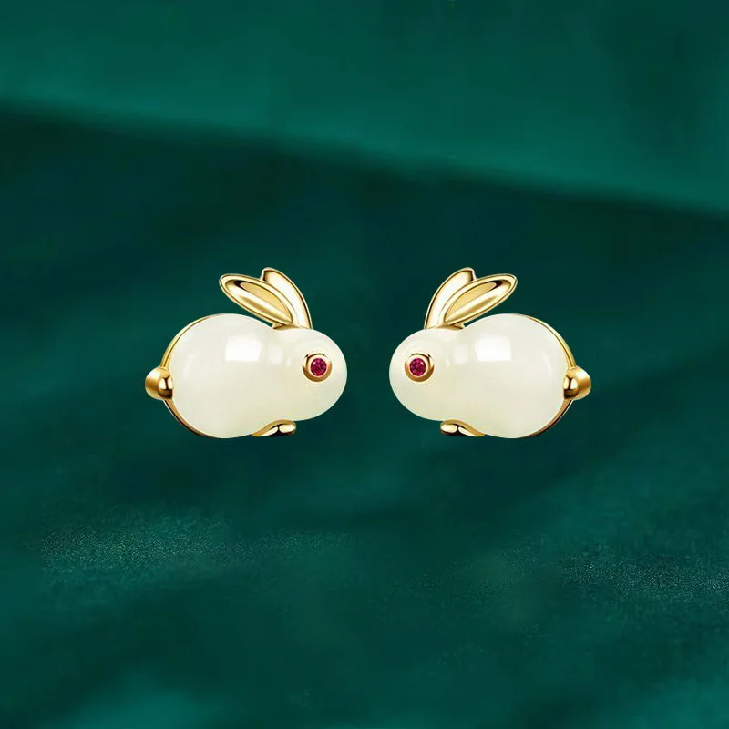 Fashion Shiny Zircon Rabbit Stud Earrings For Women Lovely Animal Bunny Rhinestone Earring Girls Wedding Party New Year Jewelry