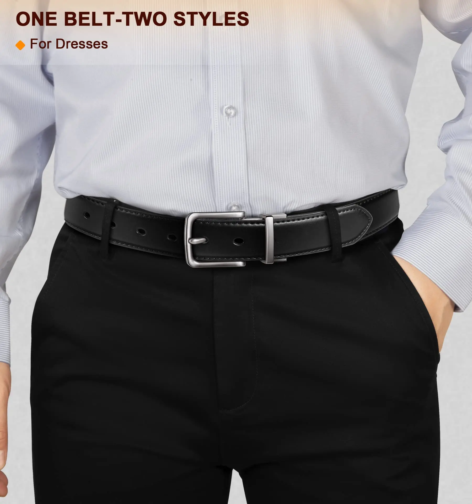 Men's leather belt double-sided Leather Belt Fashion Automatic Buckle Belt for Popular Business High Quality Male Belt