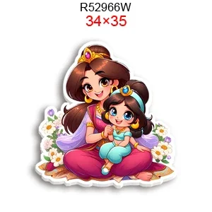 Disney Princess Flat Resin Planar Clear Acrylic Glitter Acrylic For DIY Phone Case Hair Bow 10 Pieces/lot