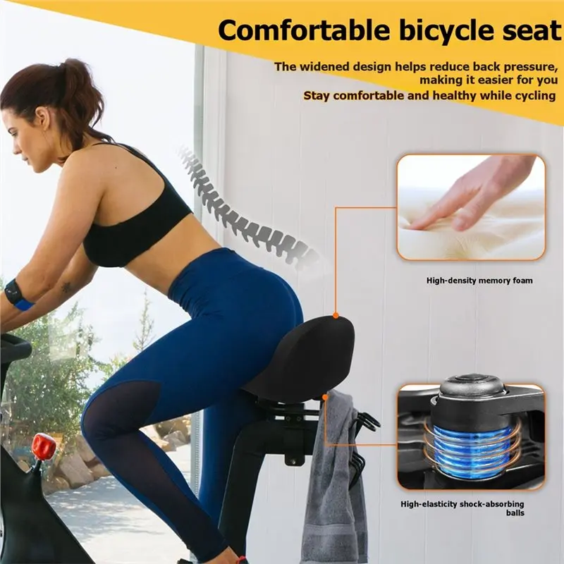 CGDS-Mountain Bike Seat Cushion Oversized Bike Saddle Widen Thicken Breathable Exercise Bicycle Seat Noseless