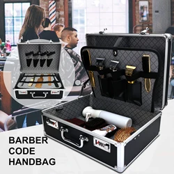 Aluminum Suitcase Hard Black Barber Tool Salon Hairdressing With Password Atorage Case Carrying Travel Box Accessories Tools